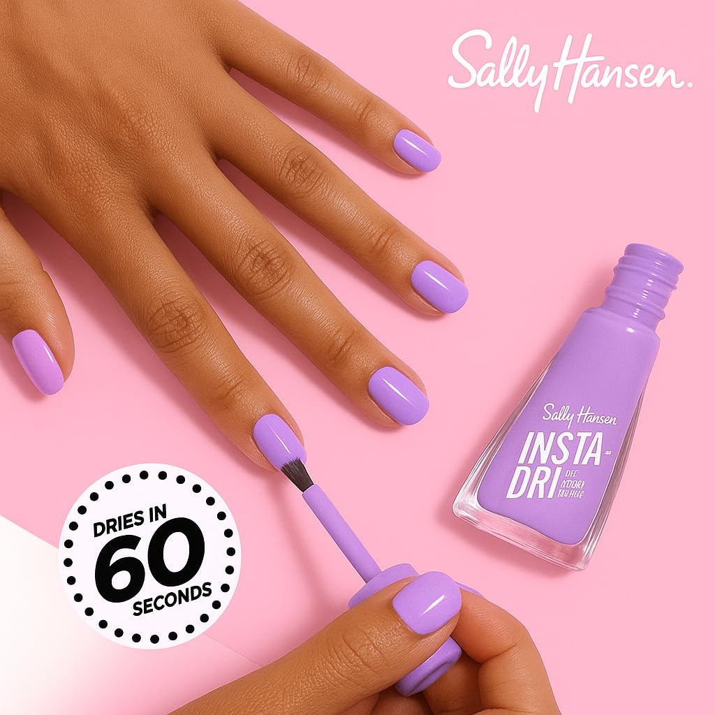 Sally Hansen Insta-Dri Nail Polish | Quick Dry, Long Lasting, Streak-Free Shine | Opaque, Shiny | 492 On the Download | Dark Blue Nail Color.