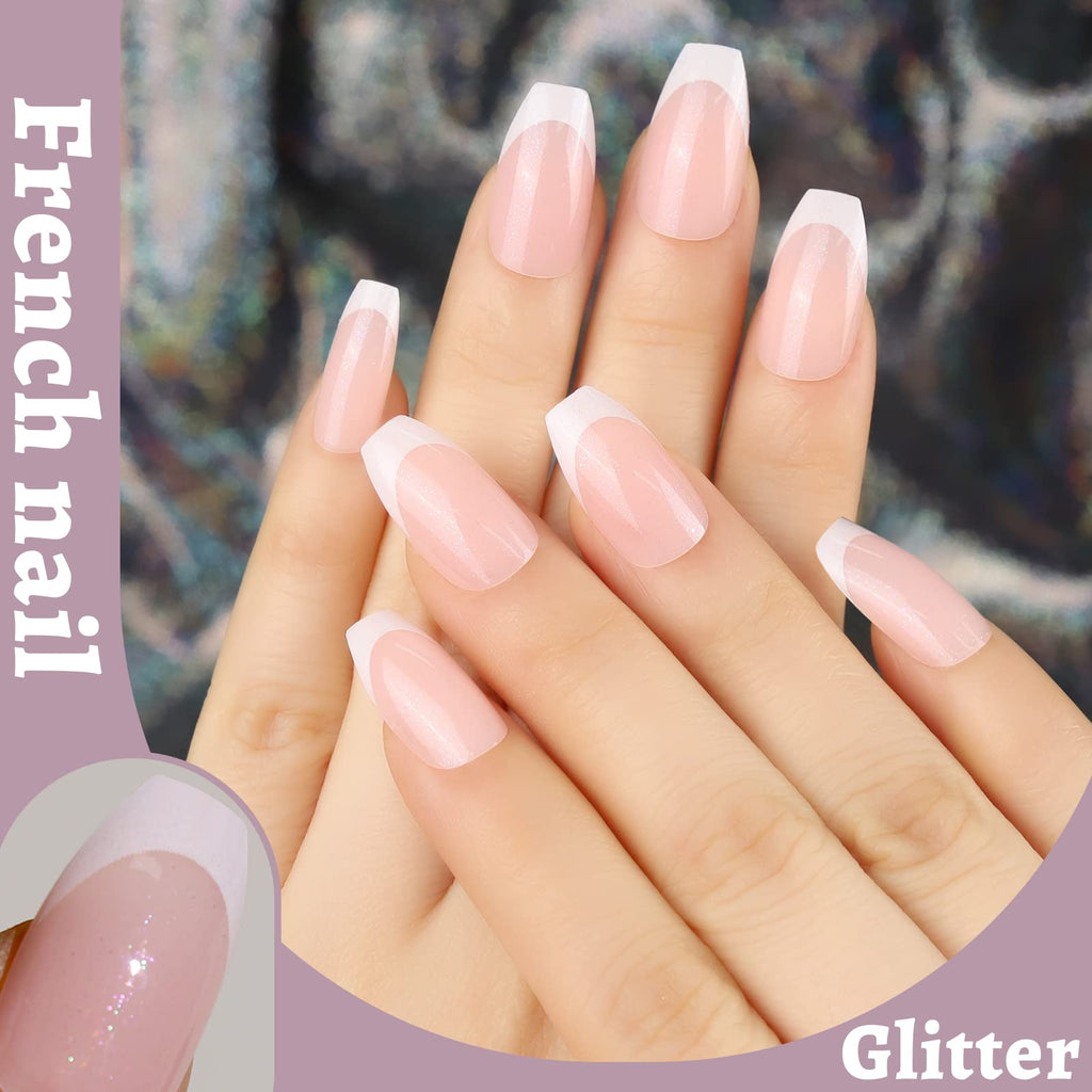 Press on Nails,Teenitor 288PCS Matte Medium Length, Acrylic Fake Nails Full Cover, Ballerina Coffin Press on Nails,Glitter Press On False Nails