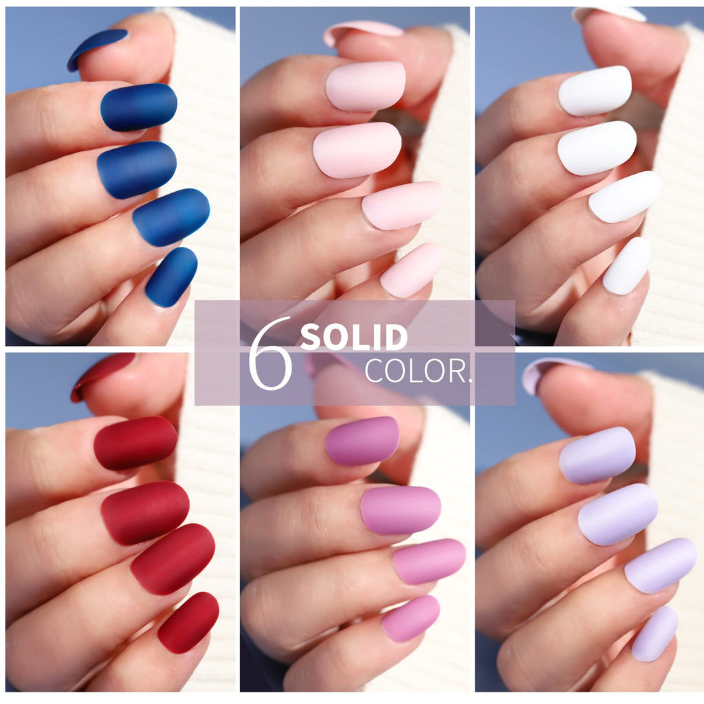 Press on Nails,Teenitor 288PCS Matte Medium Length, Acrylic Fake Nails Full Cover, Ballerina Coffin Press on Nails,Glitter Press On False Nails