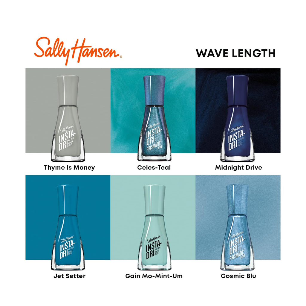 Sally Hansen Insta-Dri Nail Polish | Quick Dry, Long Lasting, Streak-Free Shine | Opaque, Shiny | 492 On the Download | Dark Blue Nail Color.