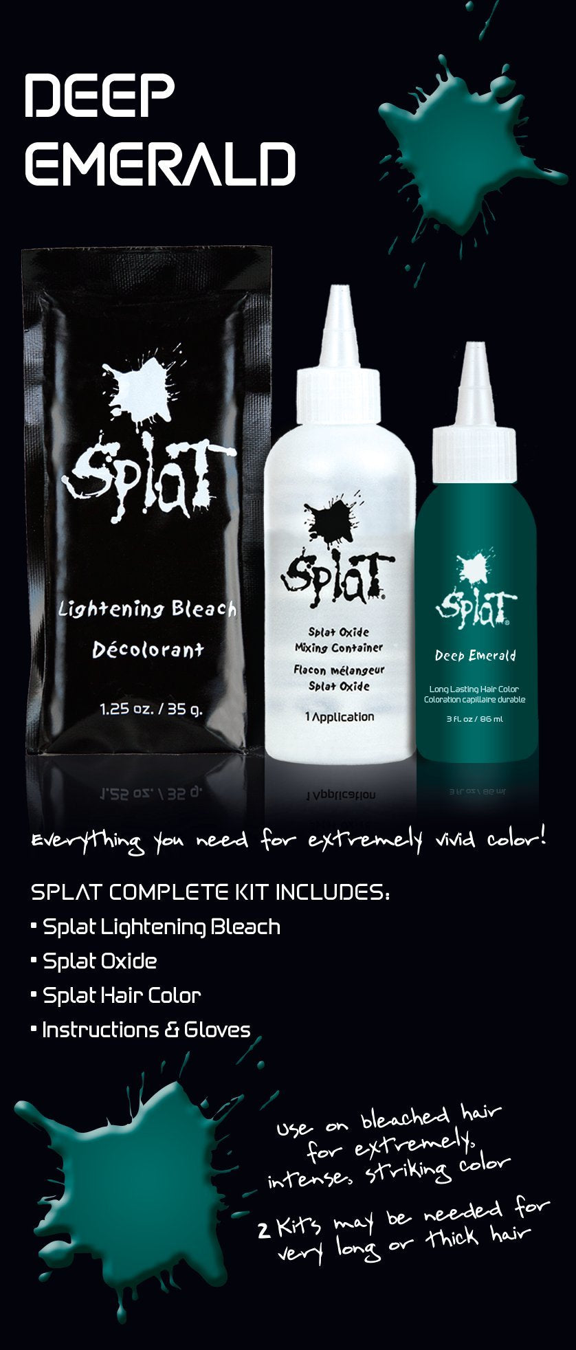 Splat | Complete Kit | Hair Dye | Semi-Permanent | Long Lasting | Vegan and Cruelty-Free (Pink Chameleon)