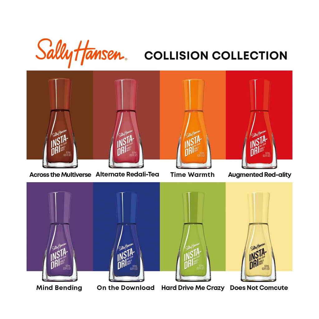 Sally Hansen Insta-Dri Nail Polish | Quick Dry, Long Lasting, Streak-Free Shine | Opaque, Shiny | 492 On the Download | Dark Blue Nail Color.
