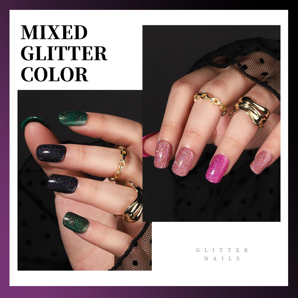 Press on Nails,Teenitor 288PCS Matte Medium Length, Acrylic Fake Nails Full Cover, Ballerina Coffin Press on Nails,Glitter Press On False Nails