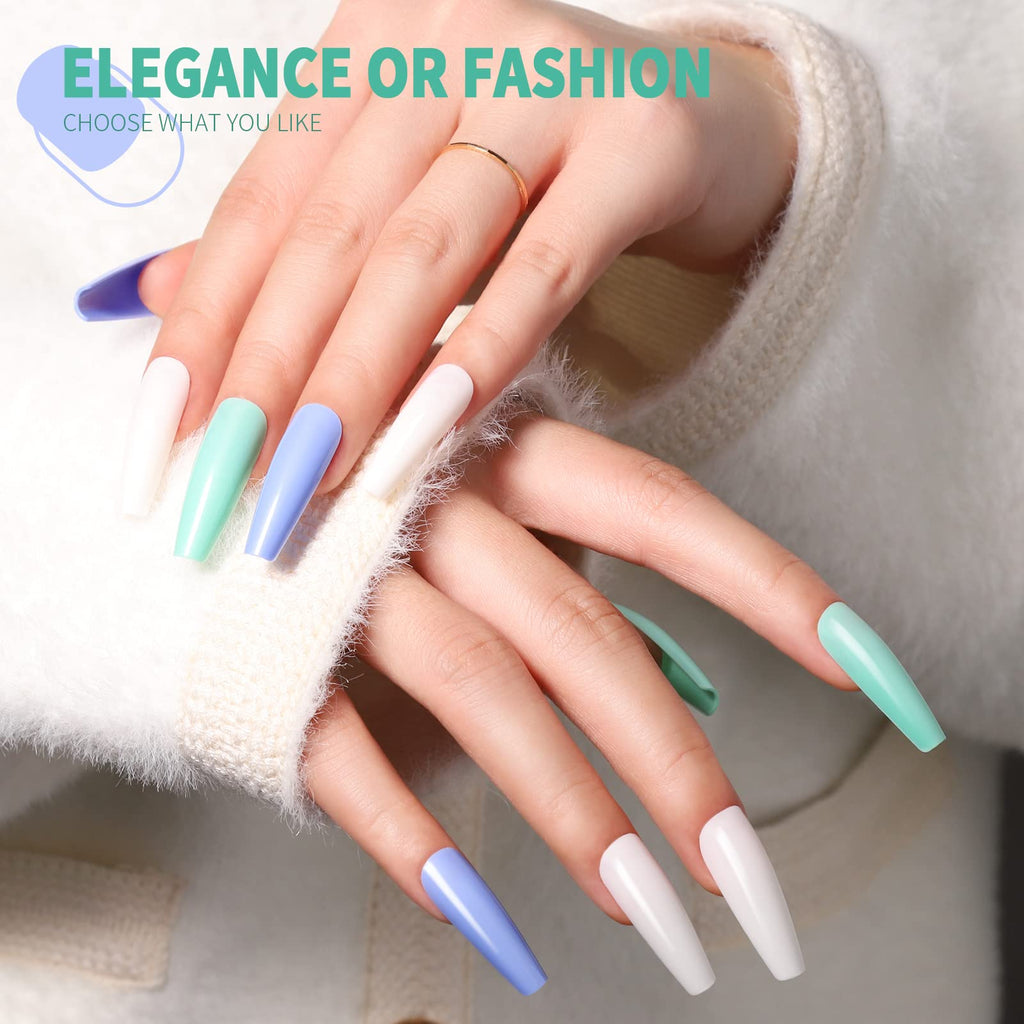Press on Nails,Teenitor 288PCS Matte Medium Length, Acrylic Fake Nails Full Cover, Ballerina Coffin Press on Nails,Glitter Press On False Nails