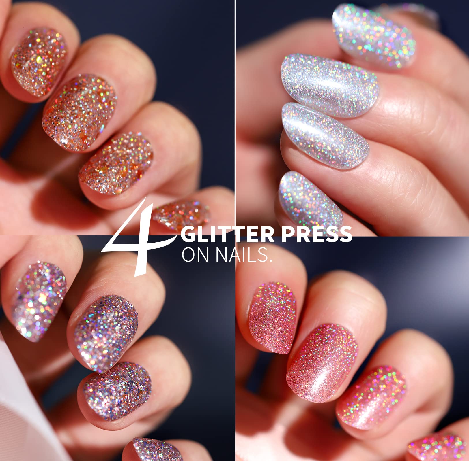 Press on Nails,Teenitor 288PCS Matte Medium Length, Acrylic Fake Nails Full Cover, Ballerina Coffin Press on Nails,Glitter Press On False Nails