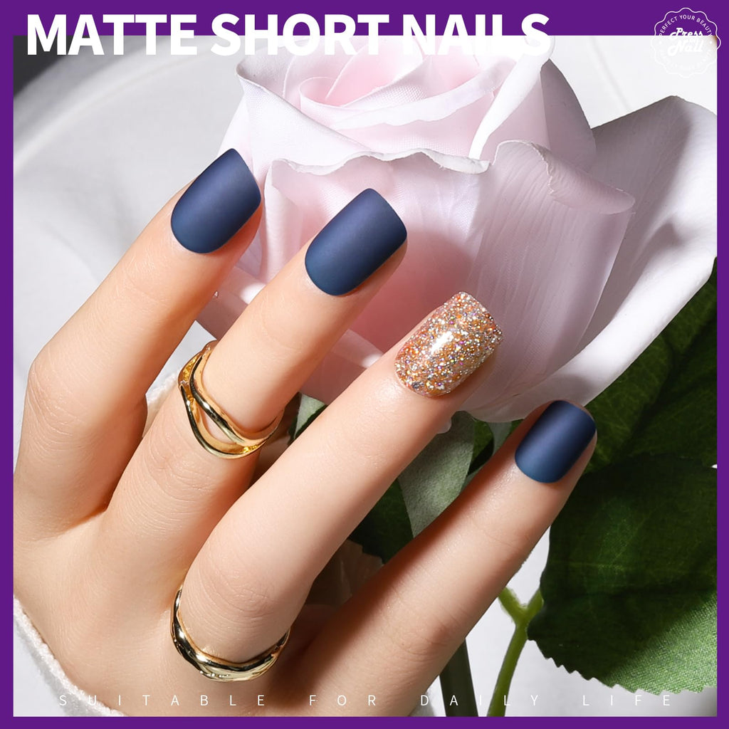 Press on Nails,Teenitor 288PCS Matte Medium Length, Acrylic Fake Nails Full Cover, Ballerina Coffin Press on Nails,Glitter Press On False Nails