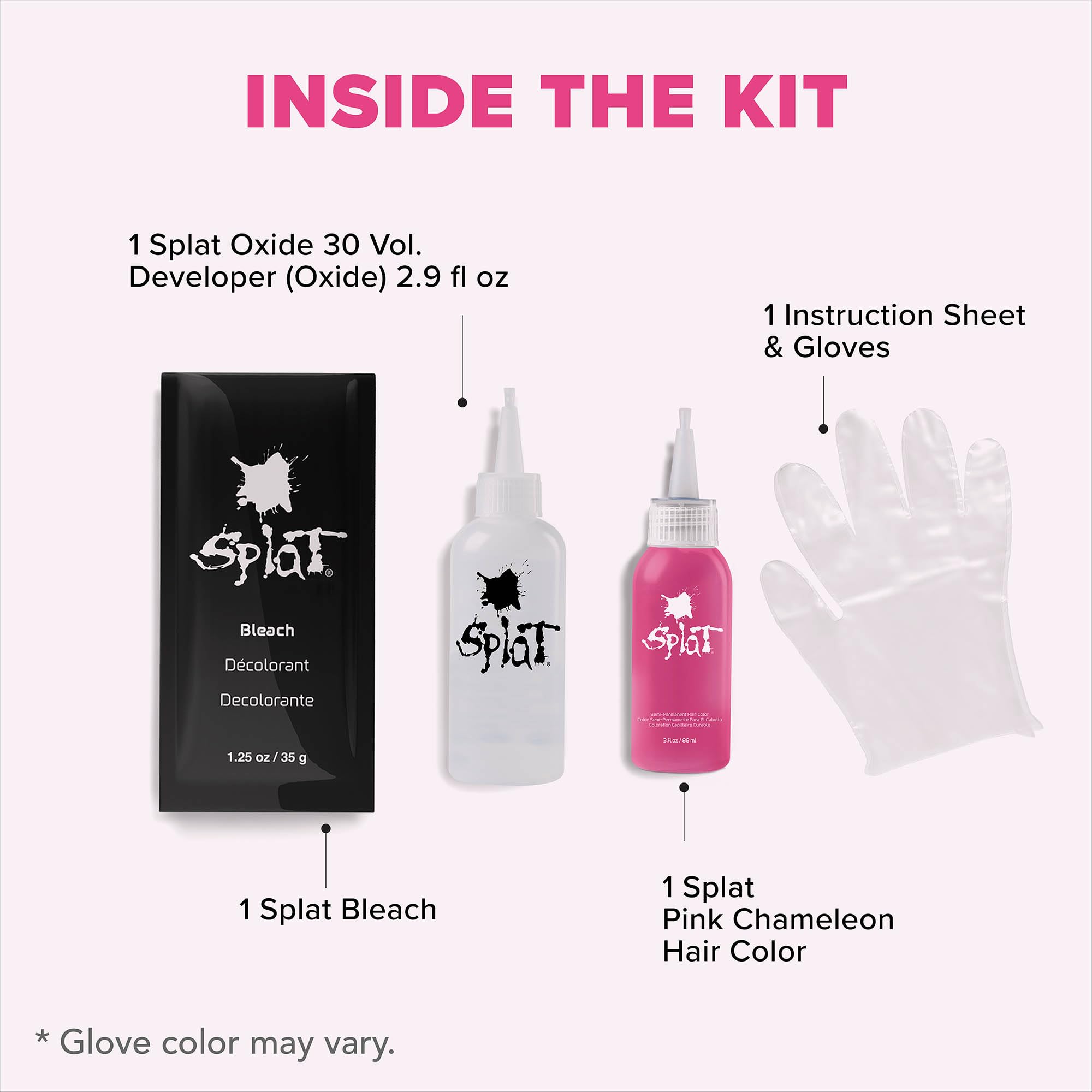 Splat | Complete Kit | Hair Dye | Semi-Permanent | Long Lasting | Vegan and Cruelty-Free (Pink Chameleon)