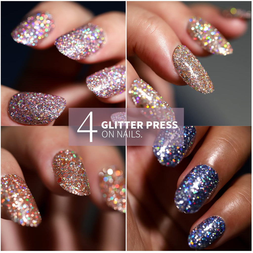 Press on Nails,Teenitor 288PCS Matte Medium Length, Acrylic Fake Nails Full Cover, Ballerina Coffin Press on Nails,Glitter Press On False Nails