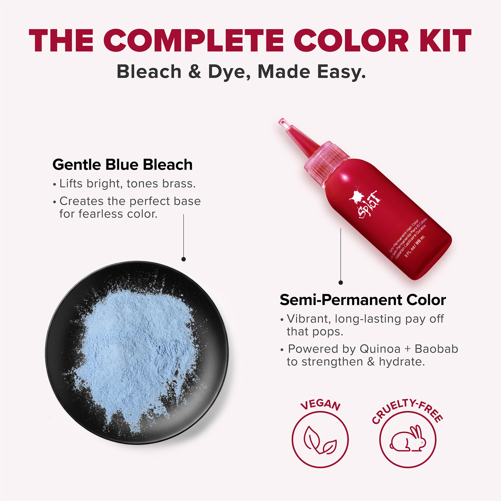 Splat | Complete Kit | Hair Dye | Semi-Permanent | Long Lasting | Vegan and Cruelty-Free (Pink Chameleon)