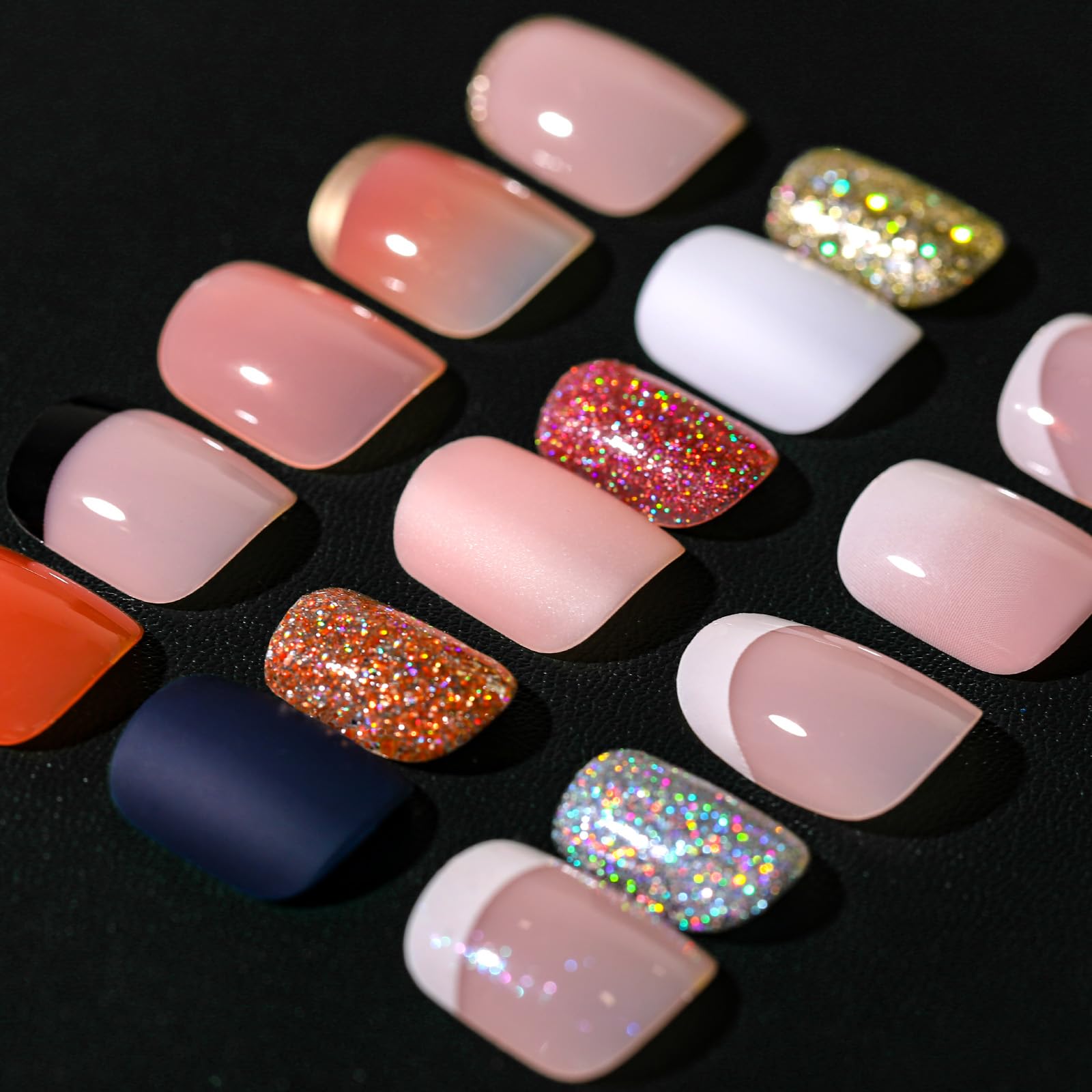 Press on Nails,Teenitor 288PCS Matte Medium Length, Acrylic Fake Nails Full Cover, Ballerina Coffin Press on Nails,Glitter Press On False Nails