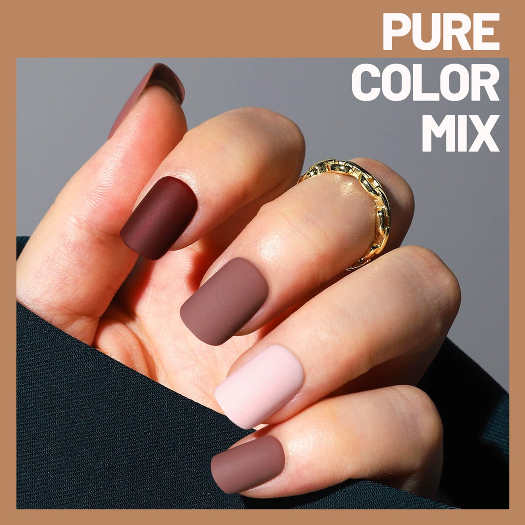 Press on Nails,Teenitor 288PCS Matte Medium Length, Acrylic Fake Nails Full Cover, Ballerina Coffin Press on Nails,Glitter Press On False Nails