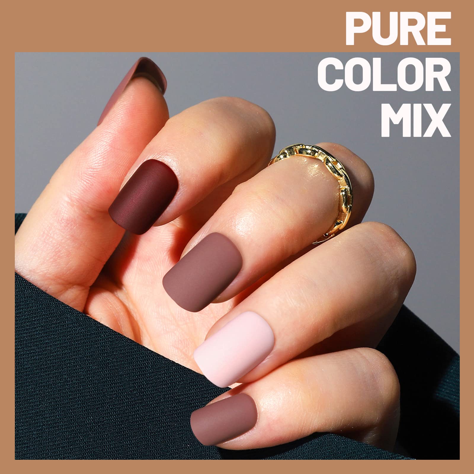 Press on Nails,Teenitor 288PCS Matte Medium Length, Acrylic Fake Nails Full Cover, Ballerina Coffin Press on Nails,Glitter Press On False Nails