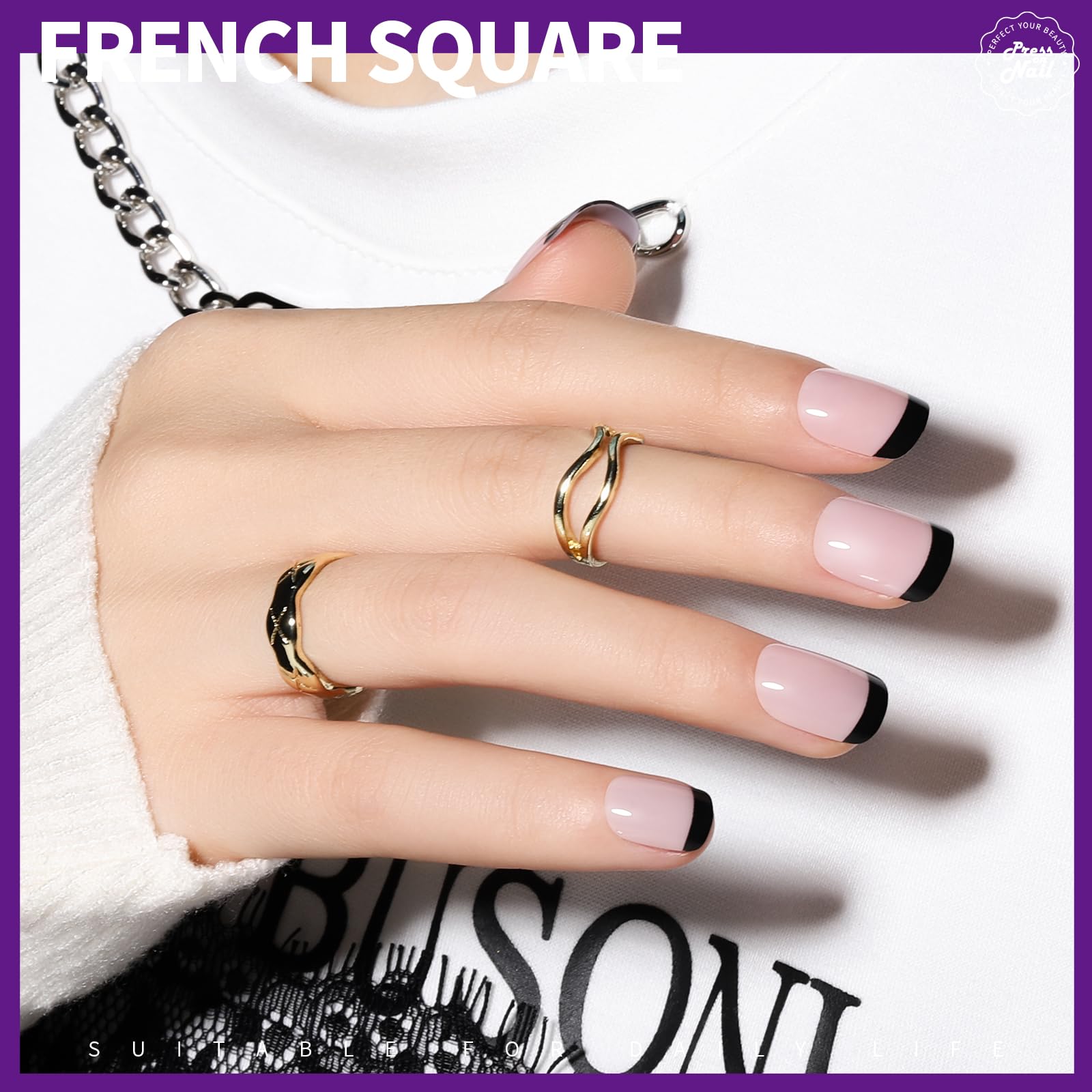 Press on Nails,Teenitor 288PCS Matte Medium Length, Acrylic Fake Nails Full Cover, Ballerina Coffin Press on Nails,Glitter Press On False Nails
