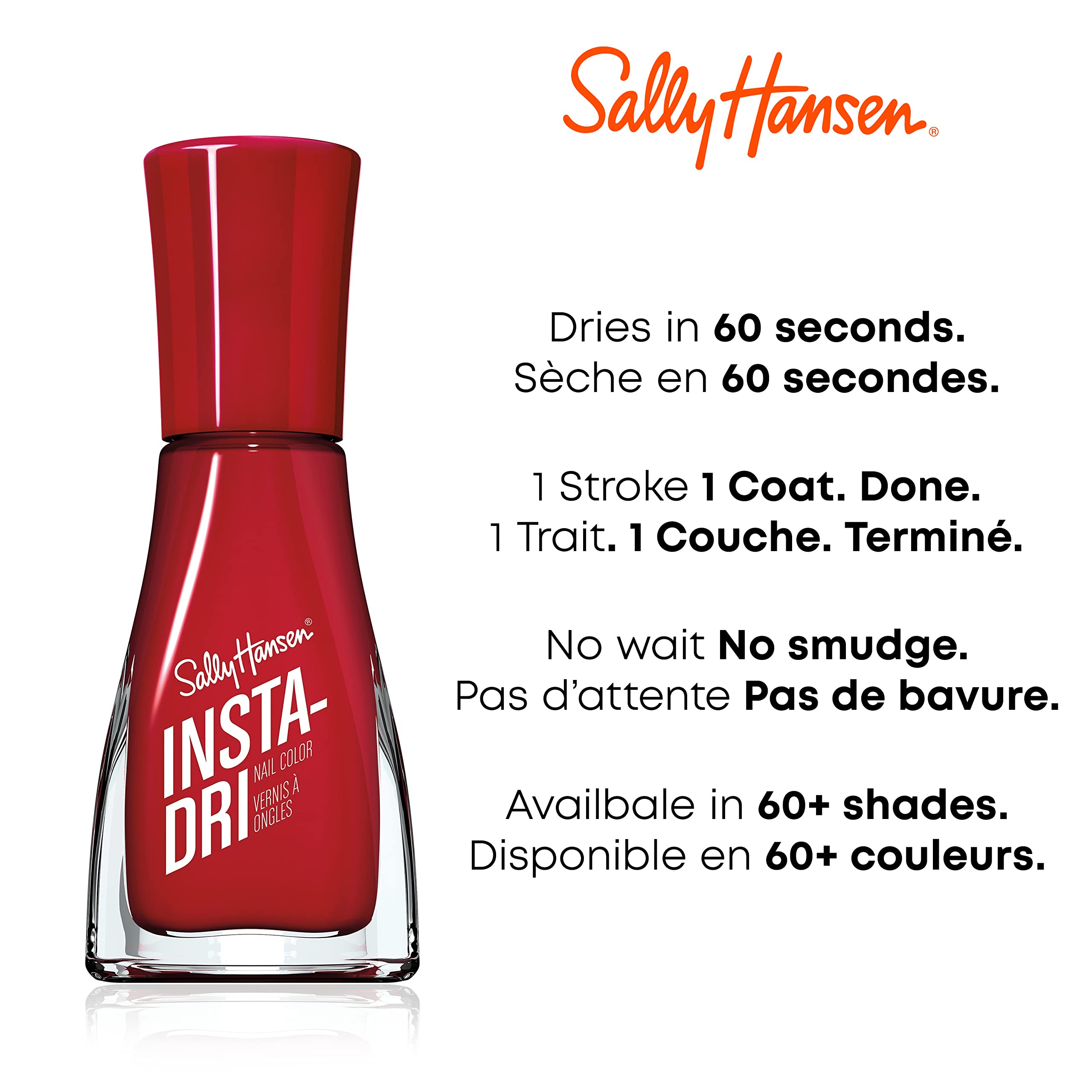 Sally Hansen Insta-Dri Nail Polish | Quick Dry, Long Lasting, Streak-Free Shine | Opaque, Shiny | 492 On the Download | Dark Blue Nail Color.