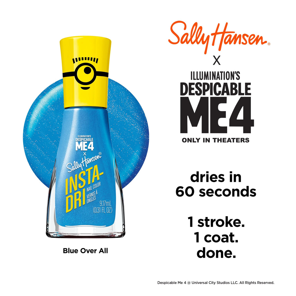 Sally Hansen Insta-Dri Nail Polish | Quick Dry, Long Lasting, Streak-Free Shine | Opaque, Shiny | 492 On the Download | Dark Blue Nail Color.