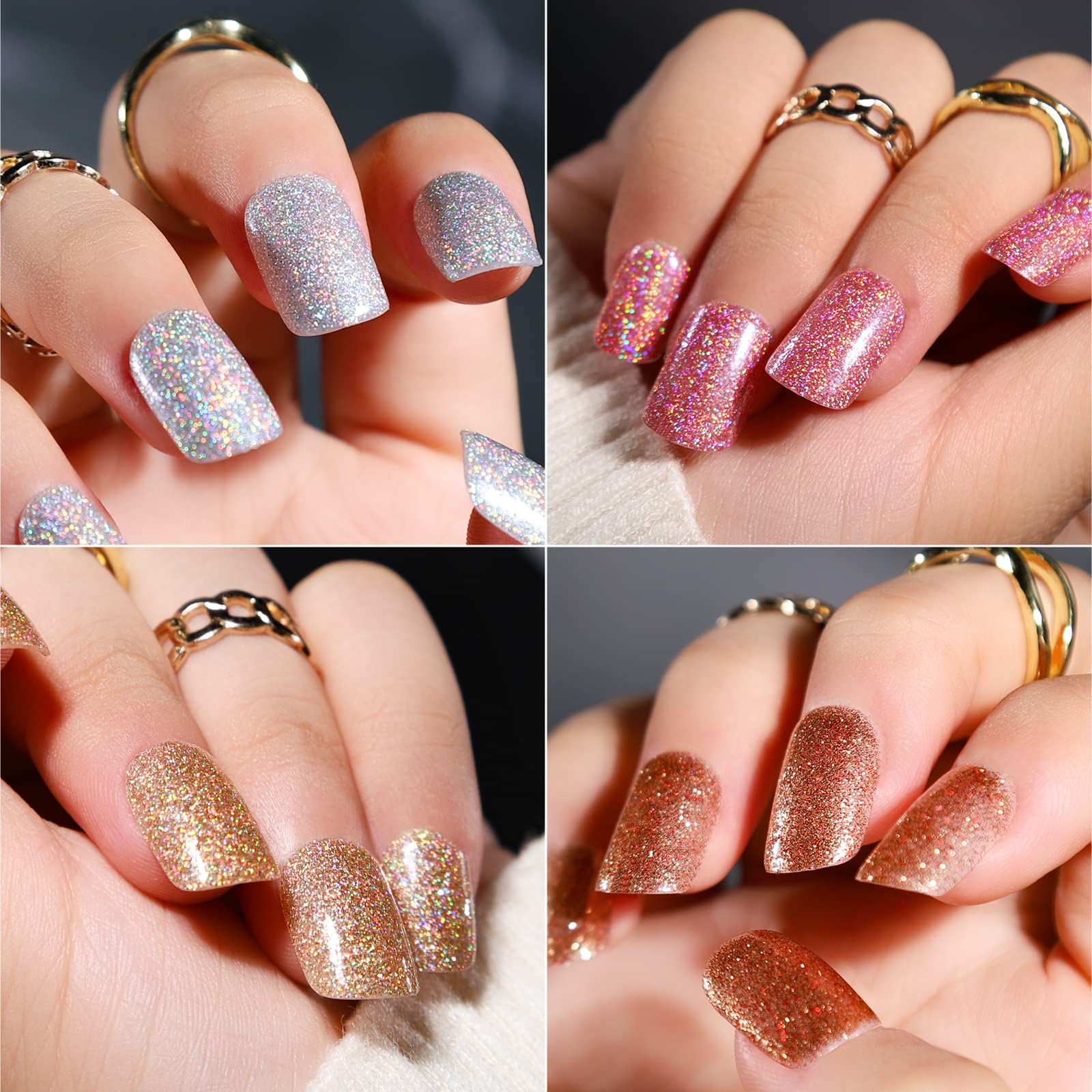 Press on Nails,Teenitor 288PCS Matte Medium Length, Acrylic Fake Nails Full Cover, Ballerina Coffin Press on Nails,Glitter Press On False Nails