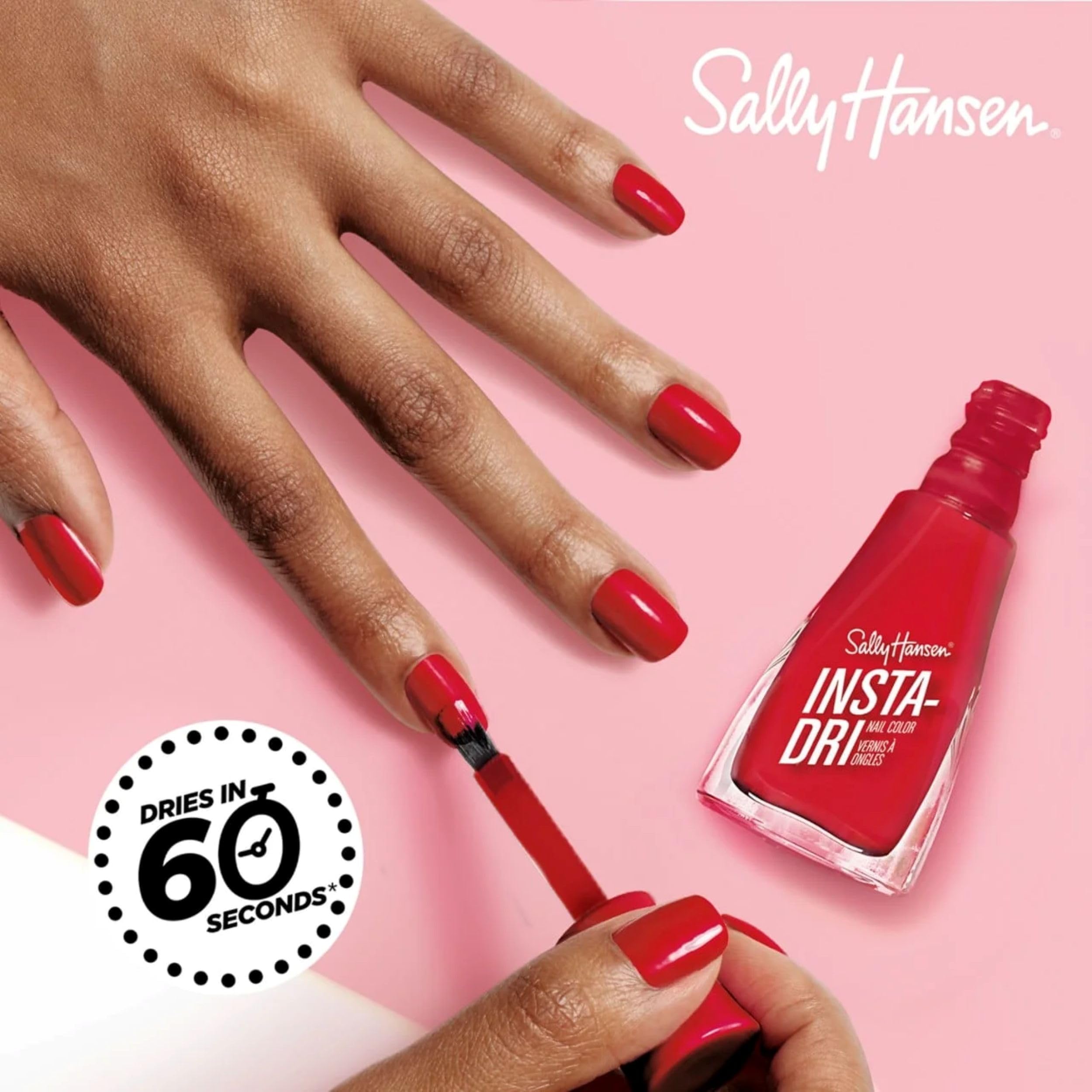 Sally Hansen Insta-Dri Nail Polish | Quick Dry, Long Lasting, Streak-Free Shine | Opaque, Shiny | 492 On the Download | Dark Blue Nail Color.