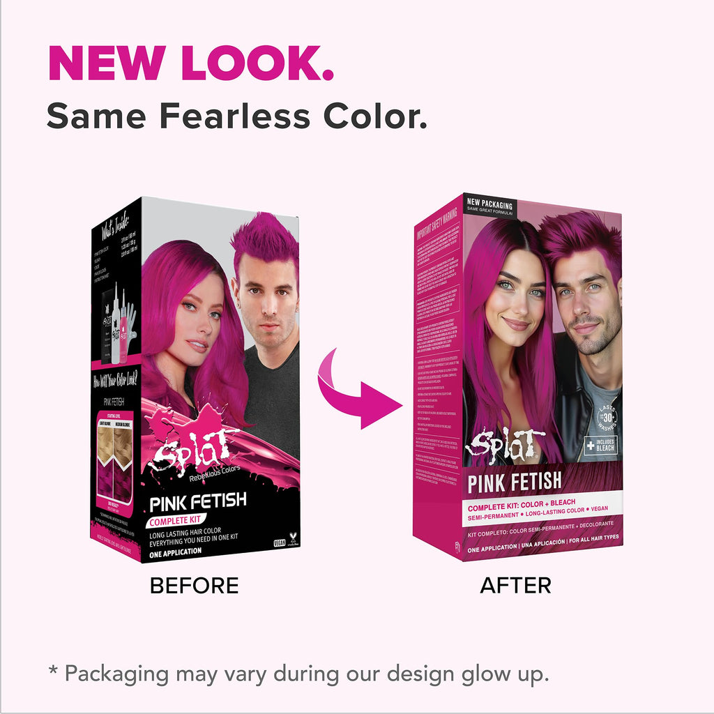 Splat | Complete Kit | Hair Dye | Semi-Permanent | Long Lasting | Vegan and Cruelty-Free (Pink Chameleon)
