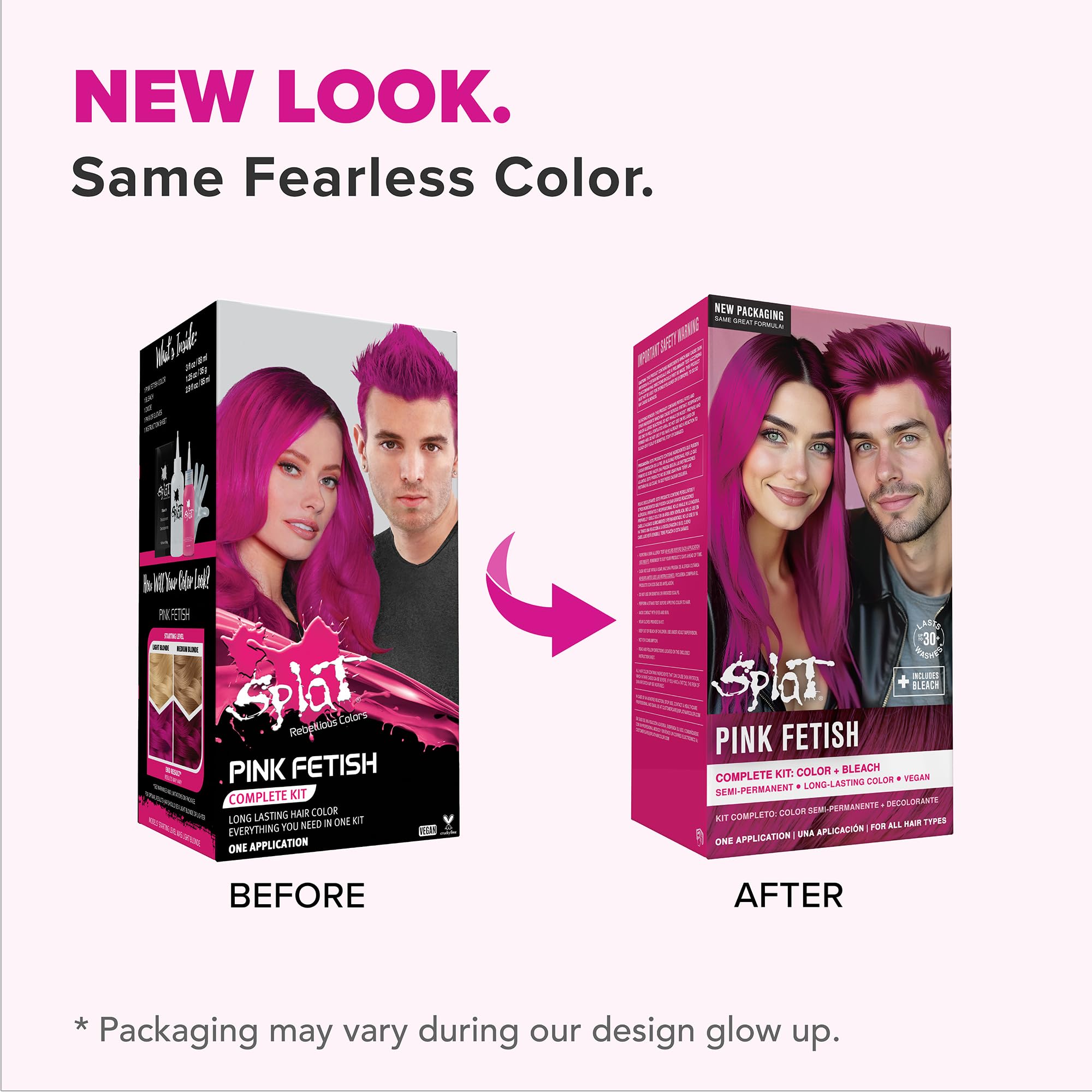 Splat | Complete Kit | Hair Dye | Semi-Permanent | Long Lasting | Vegan and Cruelty-Free (Pink Chameleon)